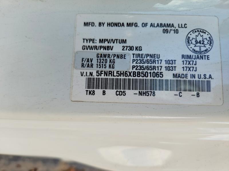 Aukcja sprzedaży 2011 Honda Odyssey, vin: 5FNRL5H6XBB501065, numer aukcji: 54121186