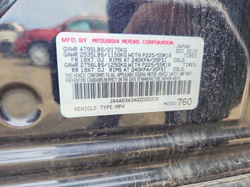 Aukcja sprzedaży 2016 Mitsubishi Outlander, vin: JA4AD3A34GZ020206, numer aukcji: 54501136