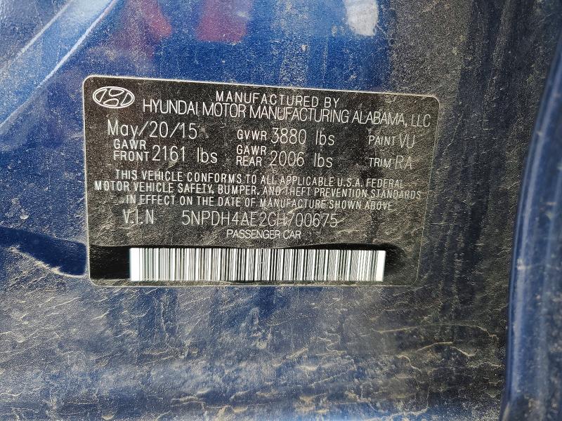 Продаж на аукціоні авто 2016 Hyundai Elantra, vin: 5NPDH4AE2GH700675, номер лоту: 52381436