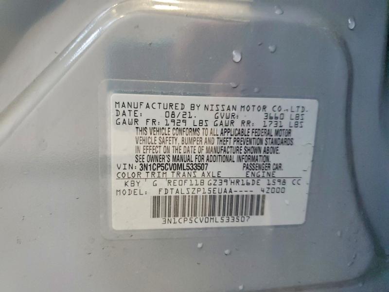 54866866 :رقم المزاد ، 3N1CP5CV0ML533507 vin ، 2021 Nissan Kicks مزاد بيع