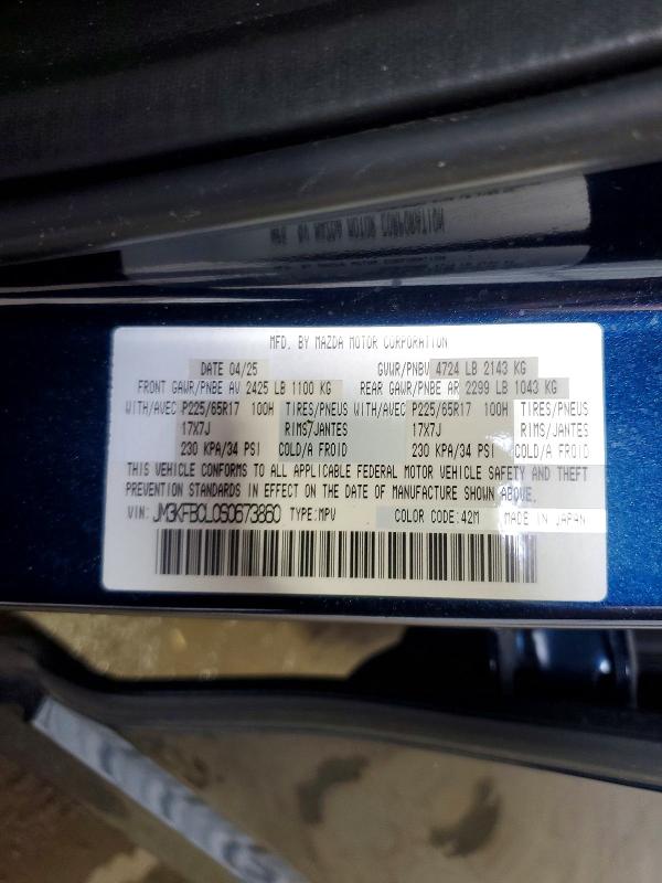 Aukcja sprzedaży 2025 Mazda Cx-5, vin: JM3KFBCL0S0673860, numer aukcji: 52998556