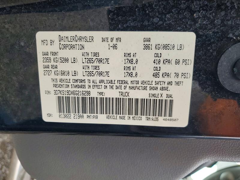 Продаж на аукціоні авто 2006 Dodge Ram 1500, vin: 3D7KS19DX6G216298, номер лоту: 53430836