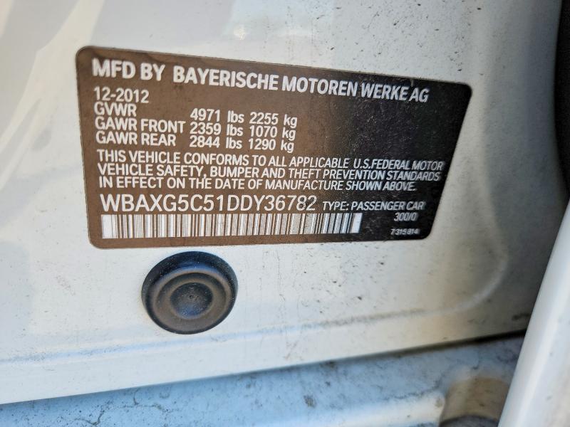 52962996 :رقم المزاد ، WBAXG5C51DDY36782 vin ، 2013 Bmw 528 مزاد بيع