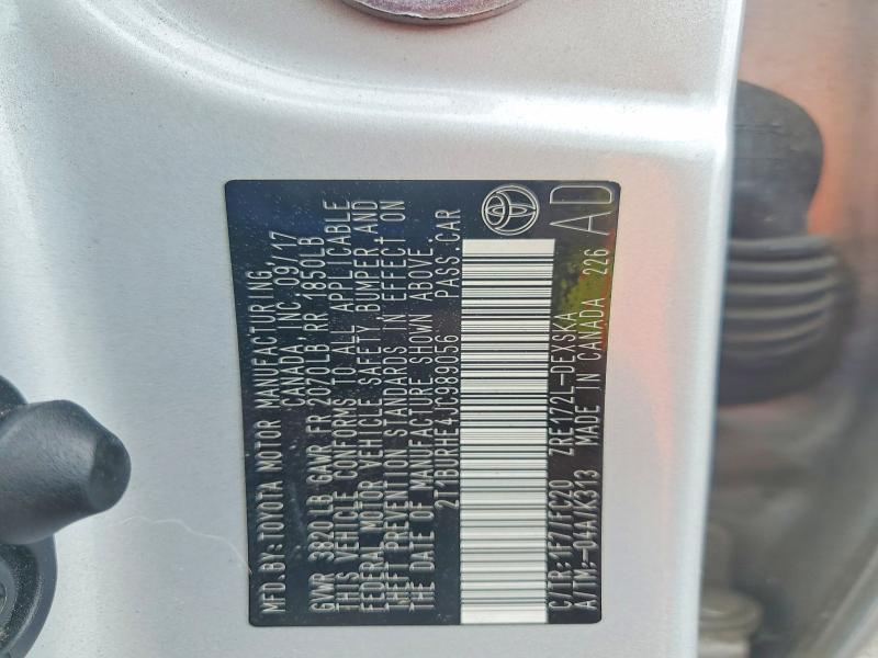 Aukcja sprzedaży 2018 Toyota Corolla, vin: 2T1BURHE4JC989056, numer aukcji: 52197946