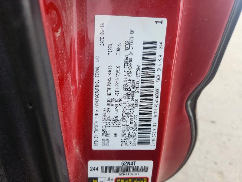 52368056 :رقم المزاد ، 5TFSZ5AN3GX041777 vin ، 2016 Toyota Tacoma مزاد بيع