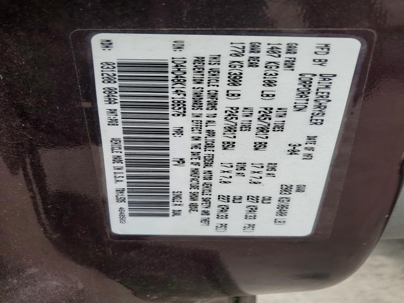 Продажа на аукционе авто 2004 Dodge Durango, vin: 1D4HD48K14F186576, номер лота: 52937396