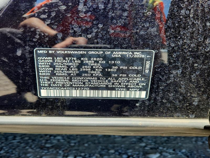 2026 Volkswagen Atlas Cross Sport მანქანა იყიდება აუქციონზე, vin: 1V2AC2CA4TC212770, აუქციონის ნომერი: 51913086