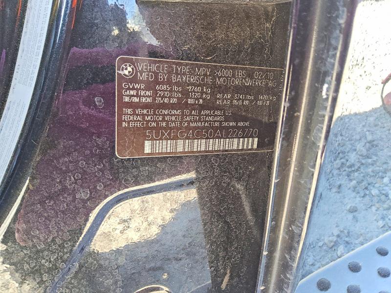 2010 Bmw X6 მანქანა იყიდება აუქციონზე, vin: 5UXFG4C50AL226770, აუქციონის ნომერი: 52406256