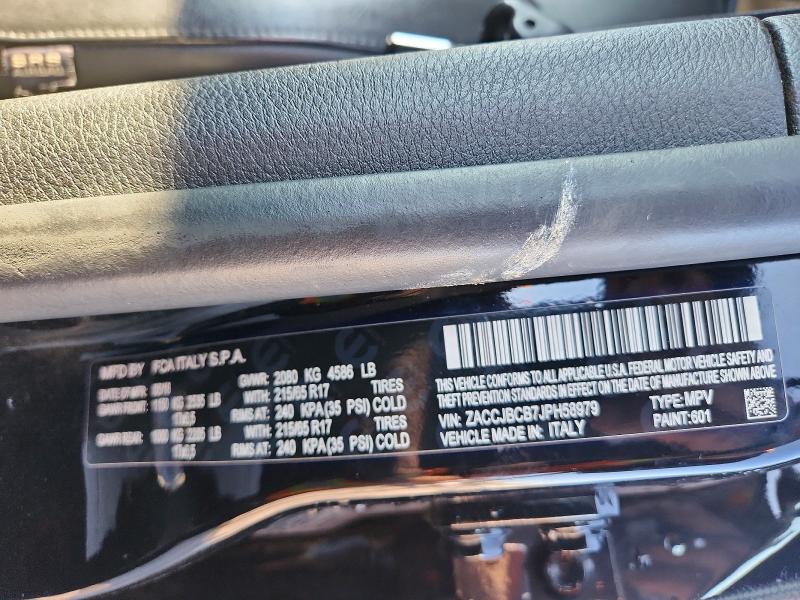52327496 :رقم المزاد ، ZACCJBCB7JPH58979 vin ، 2018 Jeep Renegade مزاد بيع