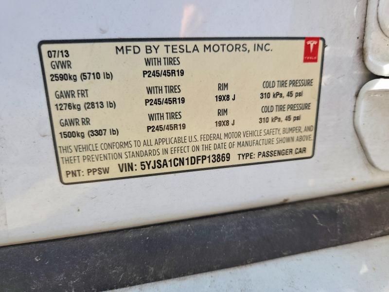 Продажа на аукционе авто 2013 Tesla Model S, vin: 5YJSA1CN1DFP13869, номер лота: 54863826