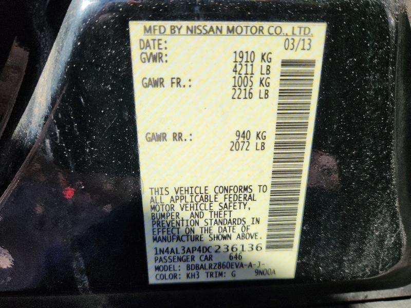 53034806 :رقم المزاد ، 1N4AL3AP4DC236136 vin ، 2013 Nissan Altima مزاد بيع