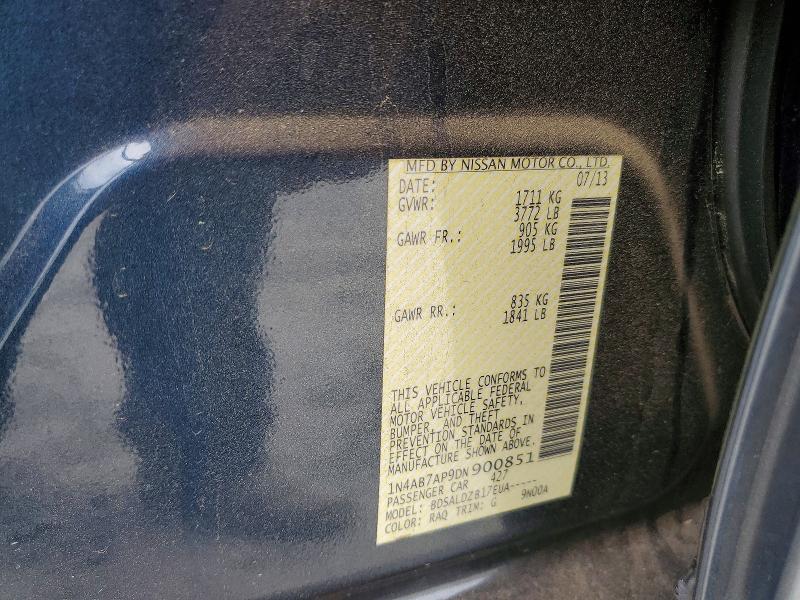52438096 :رقم المزاد ، 1N4AB7AP9DN900851 vin ، 2013 Nissan Sentra مزاد بيع