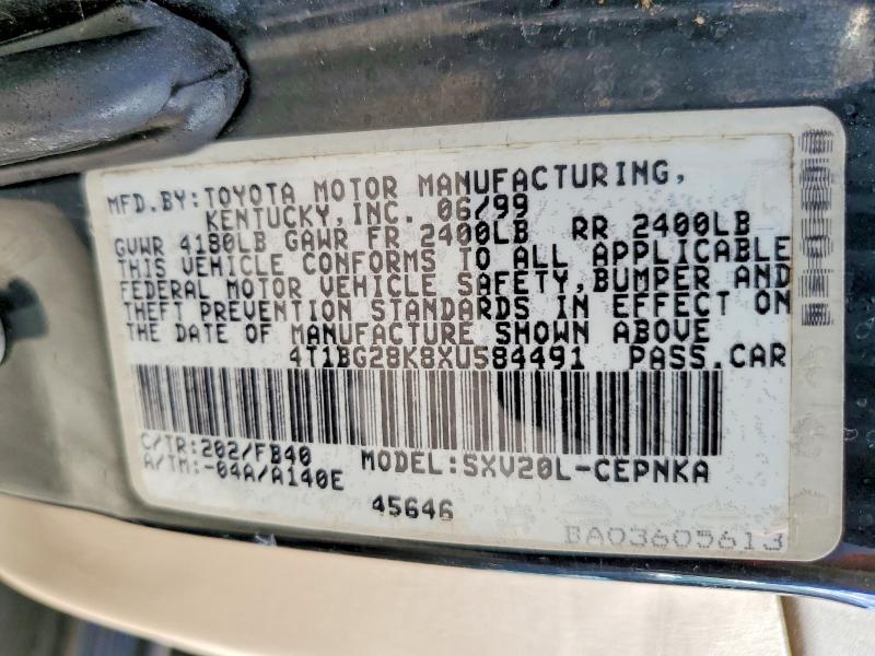 Aukcja sprzedaży 1999 Toyota Camry, vin: 4T1BG28K8XU584491, numer aukcji: 54322646