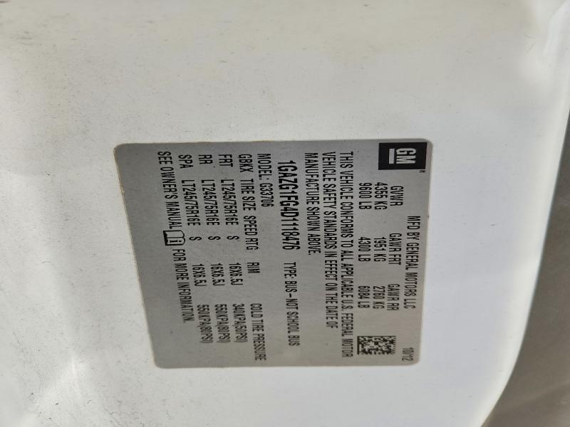 Продаж на аукціоні авто 2013 Chevrolet Express, vin: 1GAZG1FG4D1118476, номер лоту: 52343106