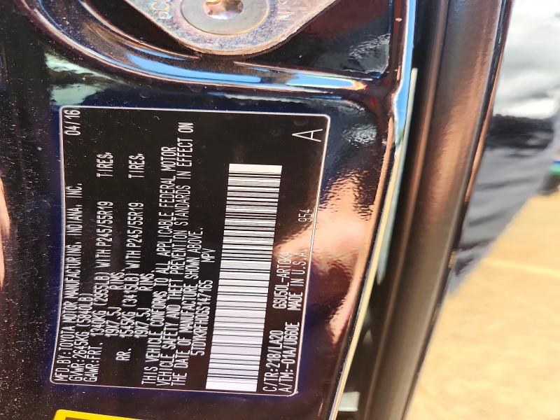 Продаж на аукціоні авто 2016 Toyota Highlander, vin: 5TDYKRFH0GS147165, номер лоту: 53539446