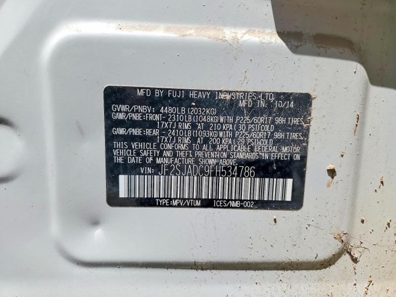 Aukcja sprzedaży 2015 Subaru Forester, vin: JF2SJADC9FH534786, numer aukcji: 53630106