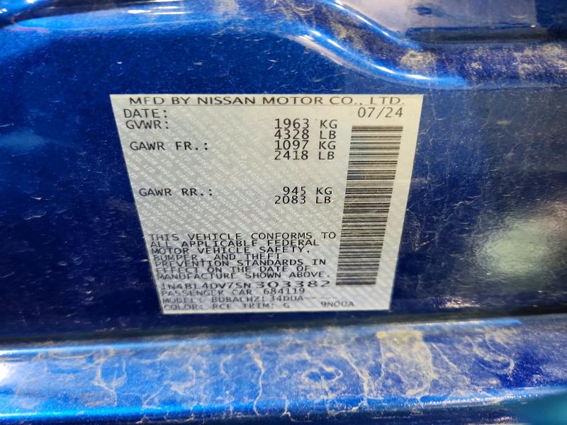 Продажа на аукционе авто 2025 Nissan Altima, vin: 1N4BL4DV7SN303382, номер лота: 54515016