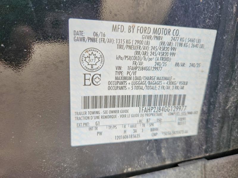Продажа на аукционе авто 2016 Ford Taurus, vin: 1FAHP2J84GG129977, номер лота: 54964936