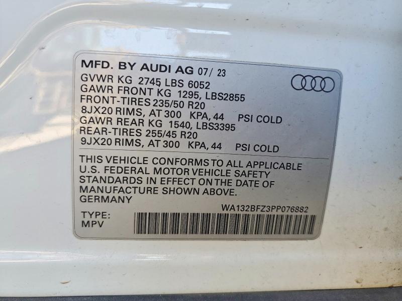 Auction sale of the 2023 Audi Q4 E-tron, vin: WA132BFZ3PP076882, lot number: 52965046