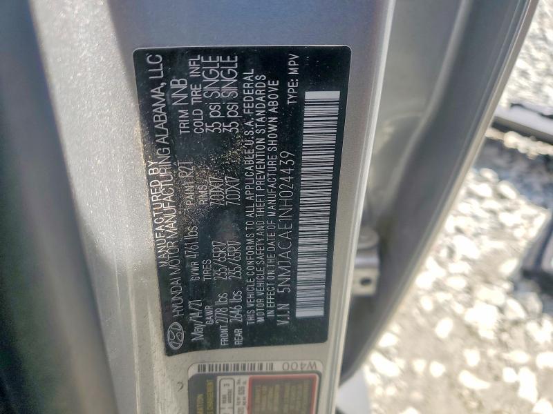 Aukcja sprzedaży 2022 Hyundai Tucson, vin: 5NMJACAE1NH024439, numer aukcji: 53165756