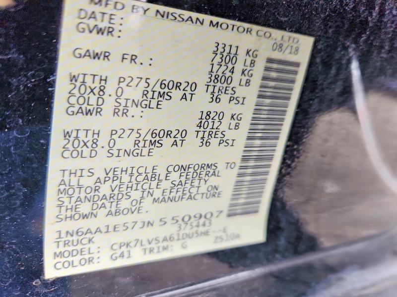 Продаж на аукціоні авто 2018 Nissan Titan, vin: 1N6AA1E57JN550907, номер лоту: 53526396