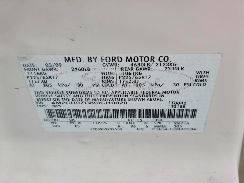 Продаж на аукціоні авто 2009 Mercury Mariner, vin: 4M2CU97G89KJ19029, номер лоту: 54750706