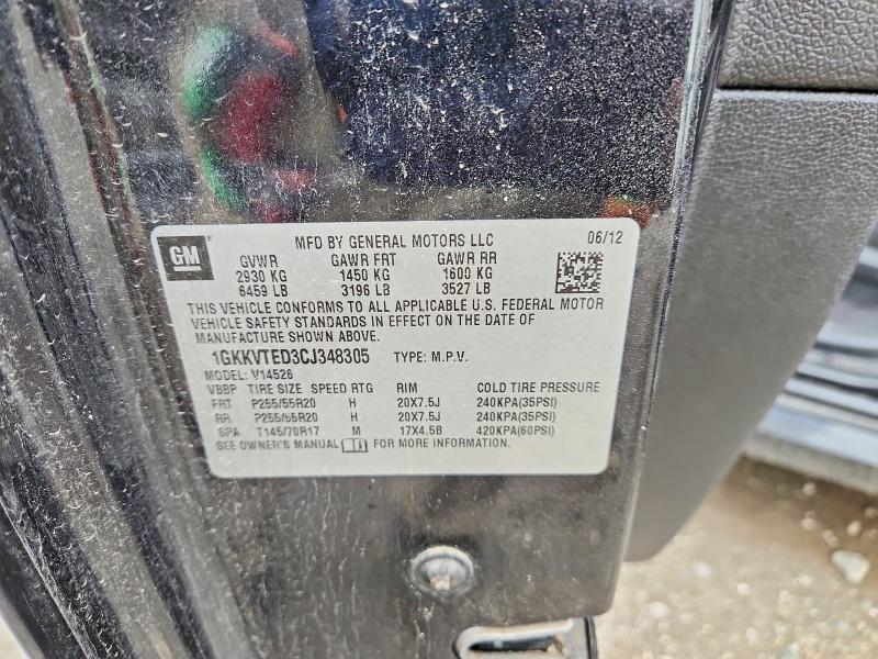 Aukcja sprzedaży 2012 Gmc Acadia, vin: 1GKKVTED3CJ348305, numer aukcji: 53747506