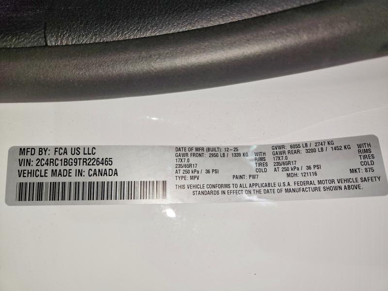 Aukcja sprzedaży 2026 Chrysler Pacifica, vin: 2C4RC1BG9TR226465, numer aukcji: 52409926