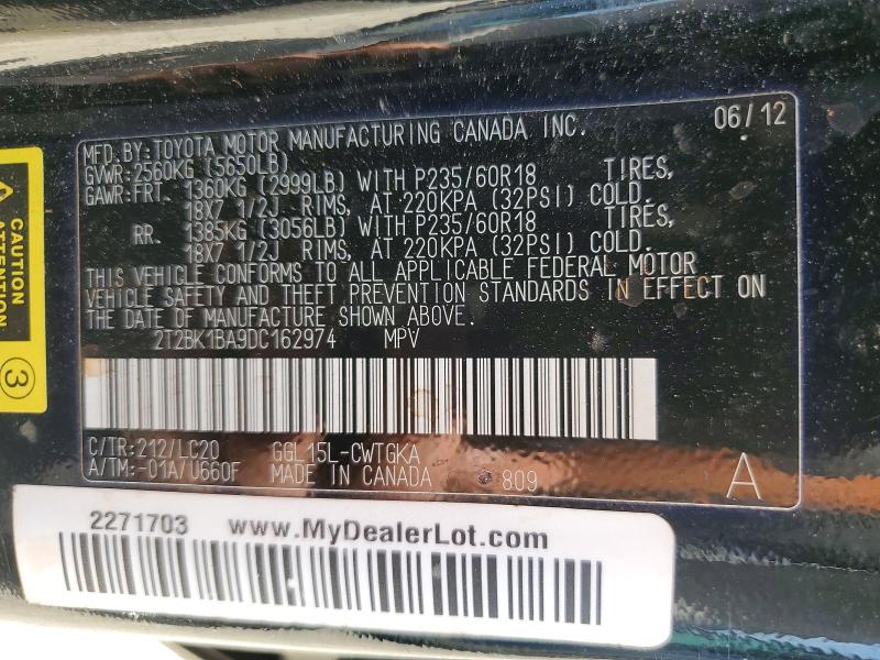 Продажа на аукционе авто 2013 Lexus Rx 350, vin: 2T2BK1BA9DC162974, номер лота: 54124236