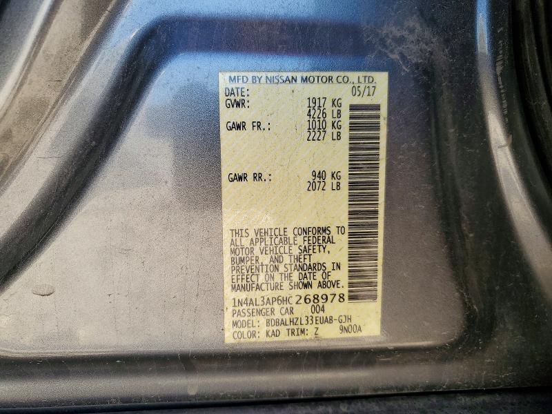 53316986 :رقم المزاد ، 1N4AL3AP6HC268978 vin ، 2017 Nissan Altima مزاد بيع