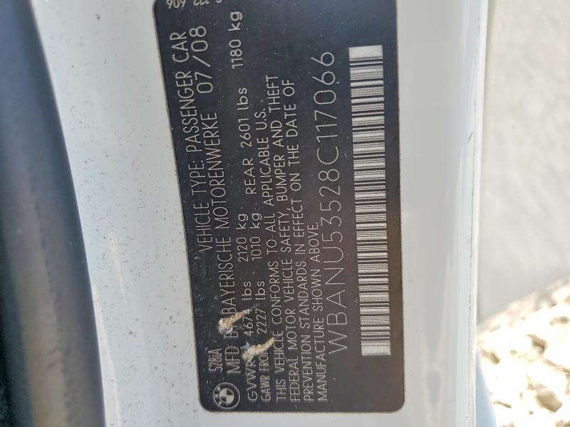 Продаж на аукціоні авто 2008 Bmw 528, vin: WBANU53528C117066, номер лоту: 53969646