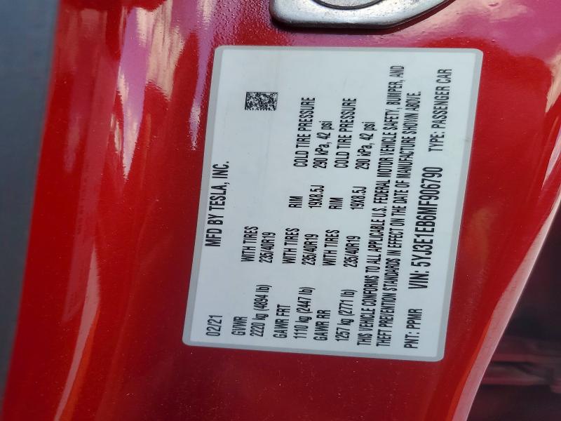 Aukcja sprzedaży 2021 Tesla Model 3, vin: 5YJ3E1EB6MF906790, numer aukcji: 53110656