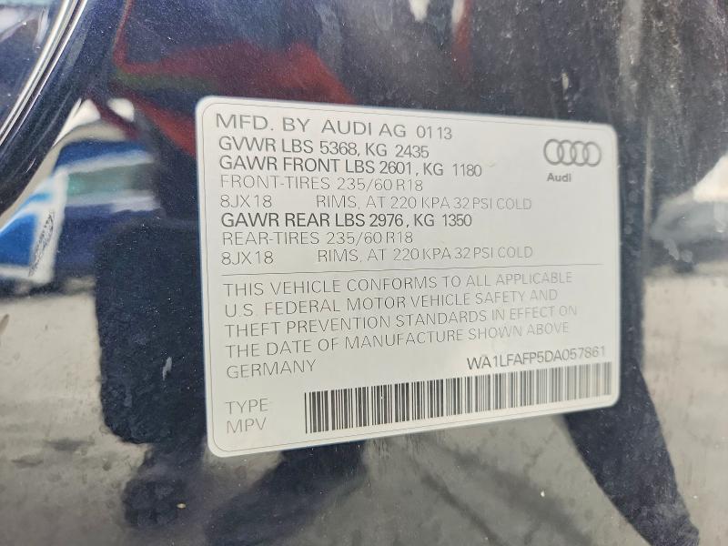 Aukcja sprzedaży 2013 Audi Q5, vin: WA1LFAFP5DA057861, numer aukcji: 54278626