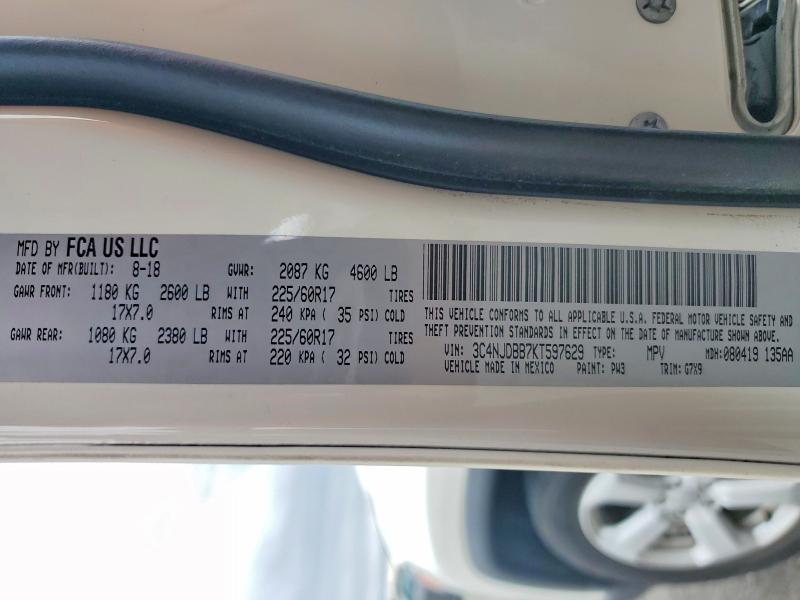 Продажа на аукционе авто 2019 Jeep Compass, vin: 3C4NJDBB7KT597629, номер лота: 54796856