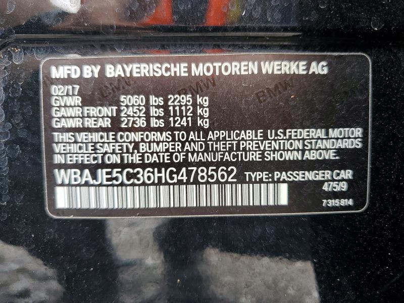 Продажа на аукционе авто 2017 Bmw 540, vin: WBAJE5C36HG478562, номер лота: 54679196