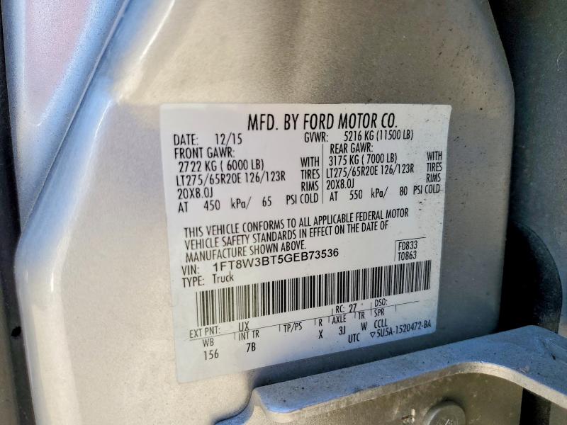 Продаж на аукціоні авто 2016 Ford F350, vin: 1FT8W3BT5GEB73536, номер лоту: 53560266