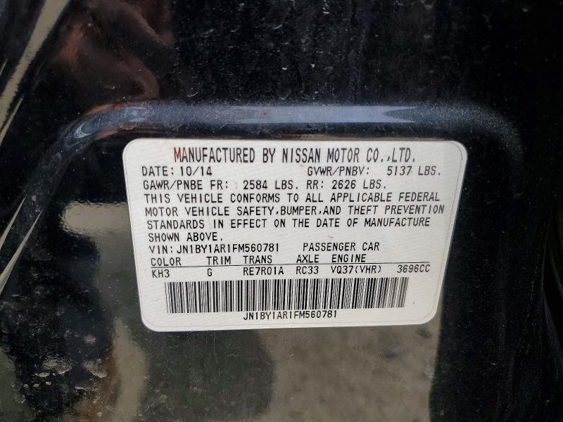 Aukcja sprzedaży 2015 Infiniti Q70, vin: JN1BY1AR1FM560781, numer aukcji: 54589486