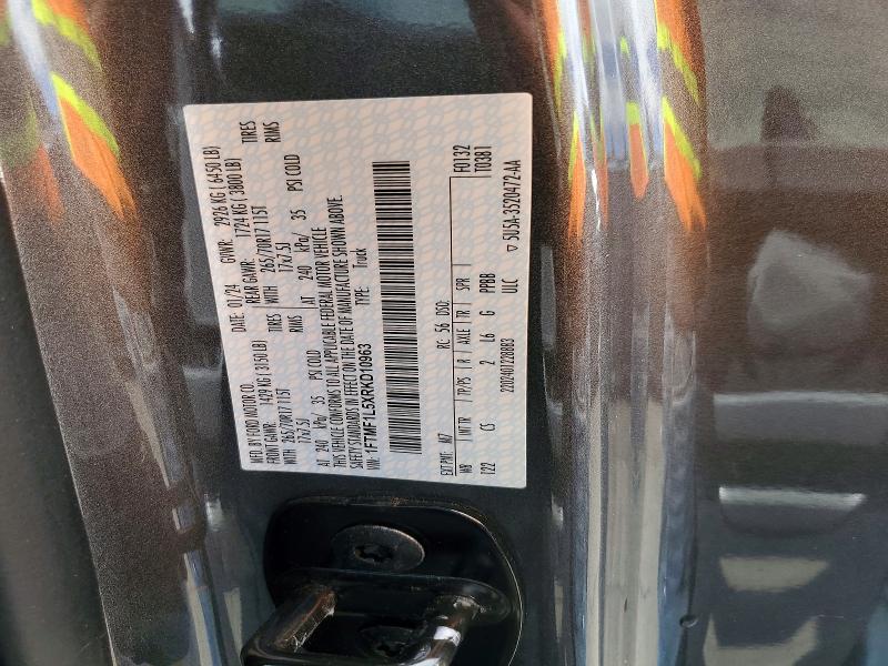 Auction sale of the 2024 Ford F150, vin: 1FTMF1L5XRKD10963, lot number: 54598706
