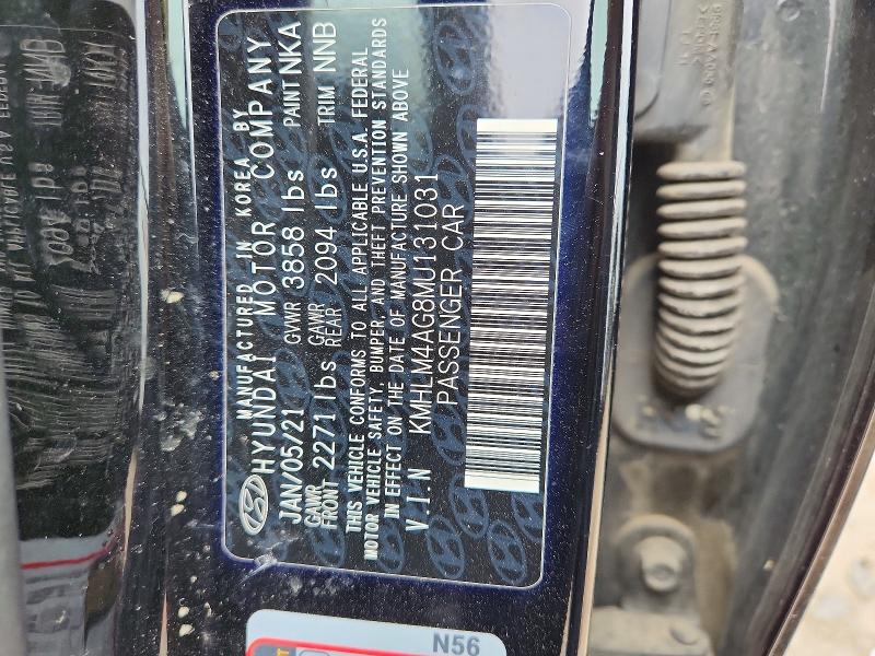 2021 Hyundai Elantra მანქანა იყიდება აუქციონზე, vin: KMHLM4AG8MU131031, აუქციონის ნომერი: 52467106