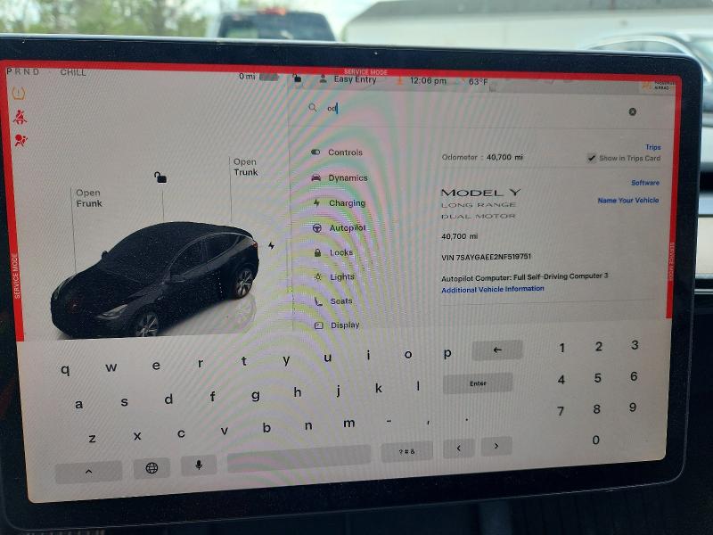 52361906 :رقم المزاد ، 7SAYGAEE2NF519751 vin ، 2022 Tesla Model Y مزاد بيع