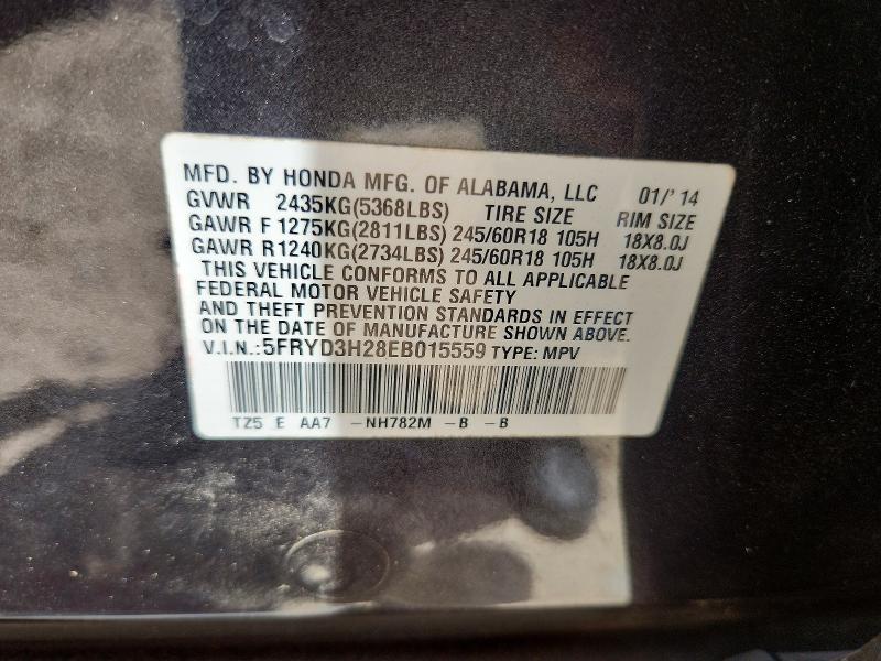 52852516 :رقم المزاد ، 5FRYD3H28EB015559 vin ، 2014 Acura Mdx مزاد بيع