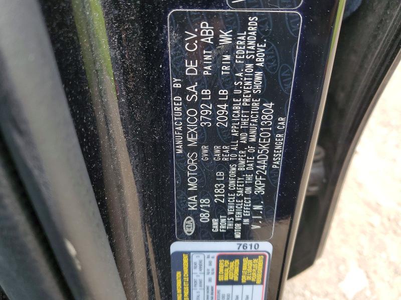 Продажа на аукционе авто 2019 Kia Forte, vin: 3KPF24AD5KE013804, номер лота: 54354976
