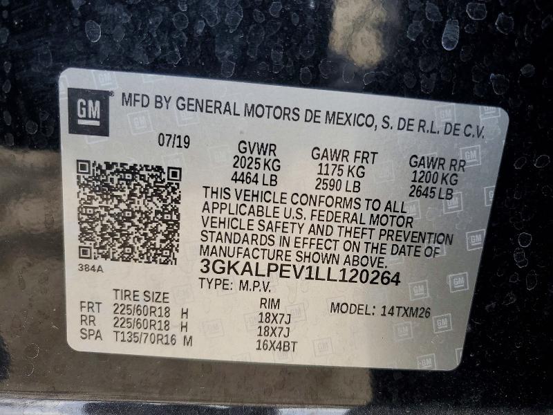 Aukcja sprzedaży 2020 Gmc Terrain, vin: 3GKALPEV1LL120264, numer aukcji: 55176596