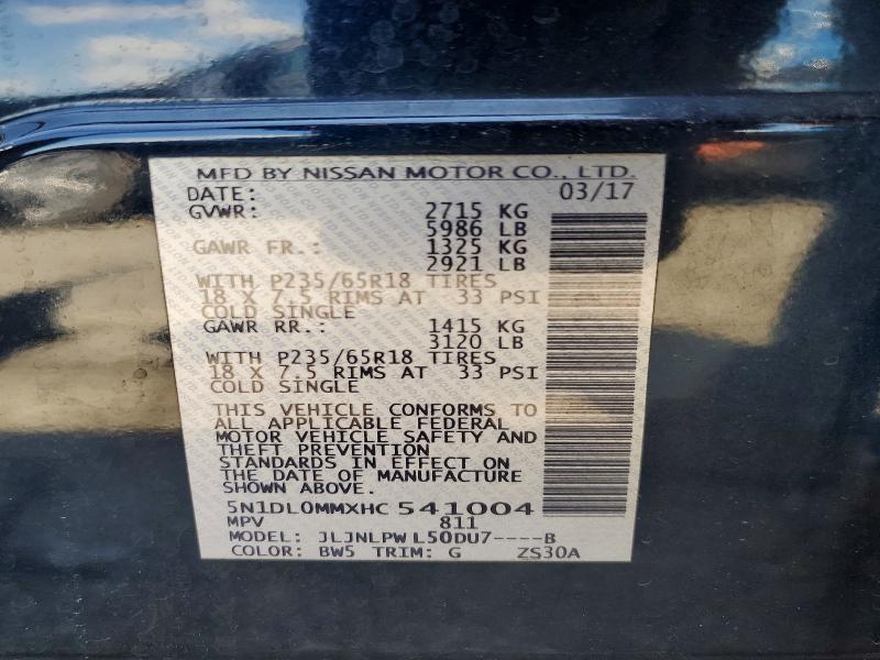 Продаж на аукціоні авто 2017 Infiniti Qx60, vin: 5N1DL0MMXHC541004, номер лоту: 55177916