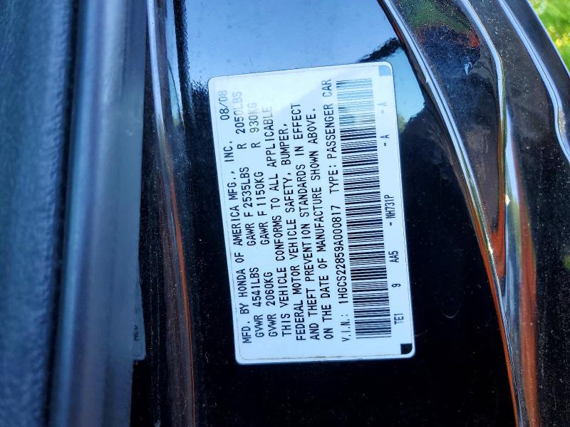 55595196 :رقم المزاد ، 1HGCS22859A000817 vin ، 2009 Honda Accord مزاد بيع