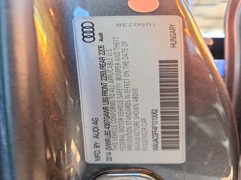 2015 Audi A3 მანქანა იყიდება აუქციონზე, vin: WAUACGFF4F1010062, აუქციონის ნომერი: 54529206