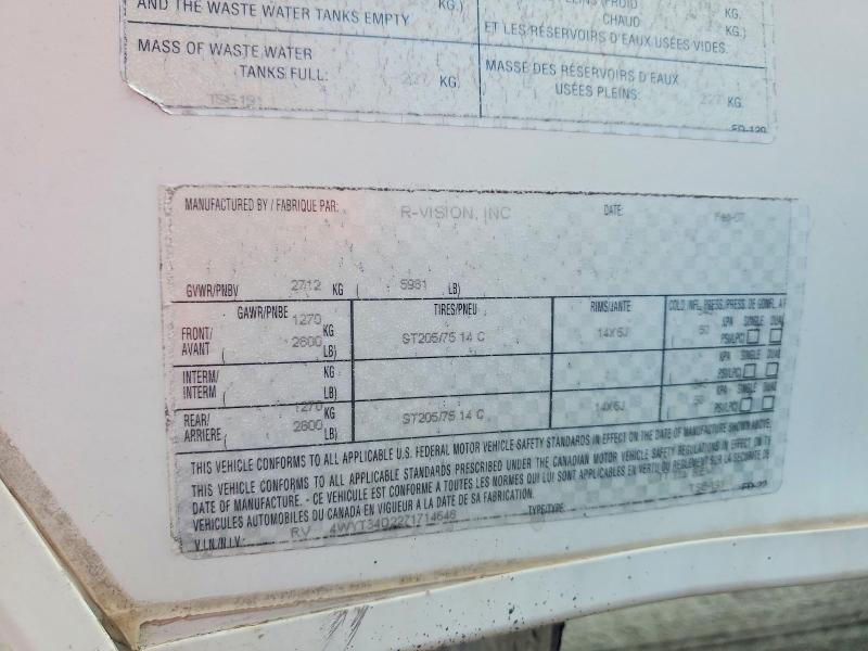 2007 R-vision Trail R-vision T მანქანა იყიდება აუქციონზე, vin: 4WYT34D2271714648, აუქციონის ნომერი: 51984146