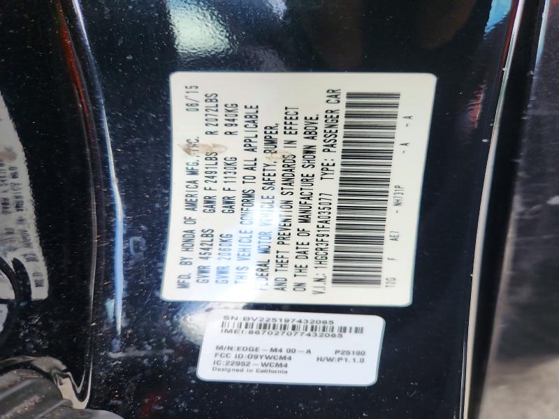 Aukcja sprzedaży 2015 Honda Accord, vin: 1HGCR3F91FA035077, numer aukcji: 54913726