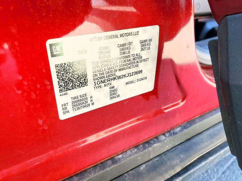 Aukcja sprzedaży 2019 Chevrolet Traverse, vin: 1GNERHKW2KJ123699, numer aukcji: 52147846