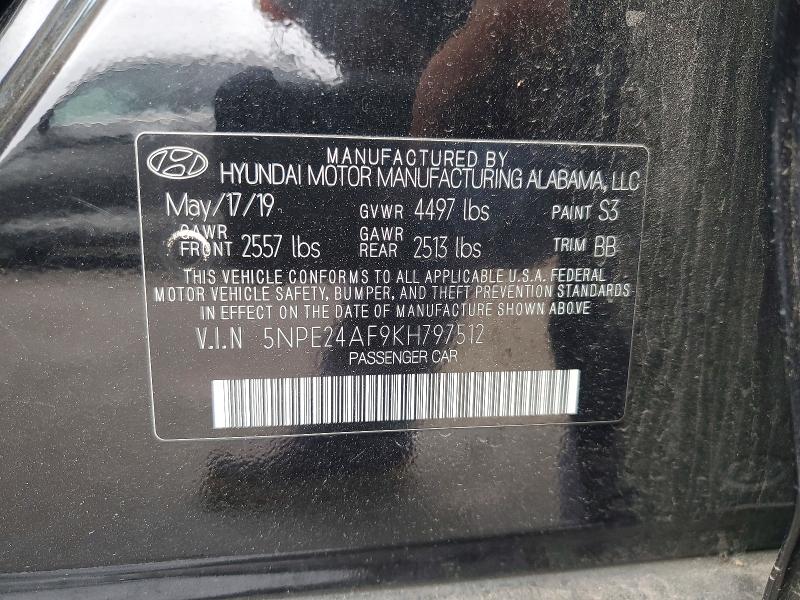 Aukcja sprzedaży 2019 Hyundai Sonata, vin: 5NPE24AF9KH797512, numer aukcji: 53555816